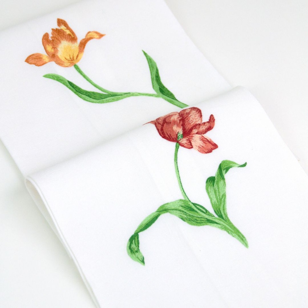 TULIPES - Essuie-mains invités en Lin