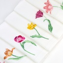 TULIPES - 8 Serviettes de Table en Lin