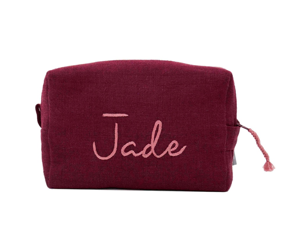PERSONNALISABLE - Trousse de Toilette en Lin