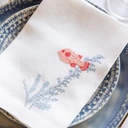 POISSONS ATOLL - 8 Serviettes de Table en Lin Blanc