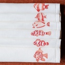 POISSONS ATOLL - 6 Serviettes Cocktail en Lin