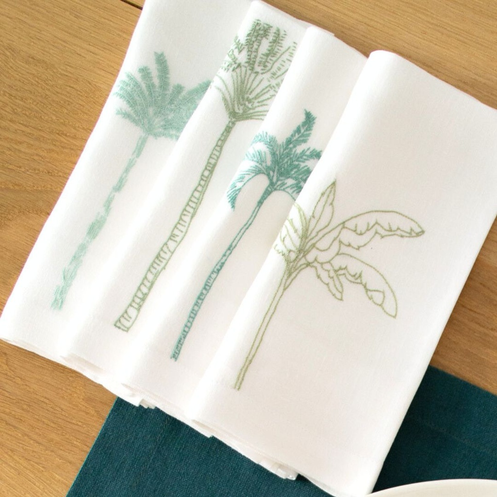 PALMIERS DE DAGMAR - 8 Serviettes de Table en Lin