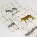 ANIMAUX D'AFRIQUE - Torchon de Cuisine en Lin