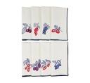 FRUITS ROUGES - 8 Serviettes de Table en Lin