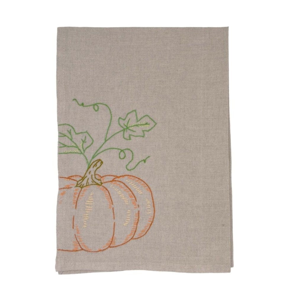 VEGETABLES - Linen Pumpkin Kitchen Towel