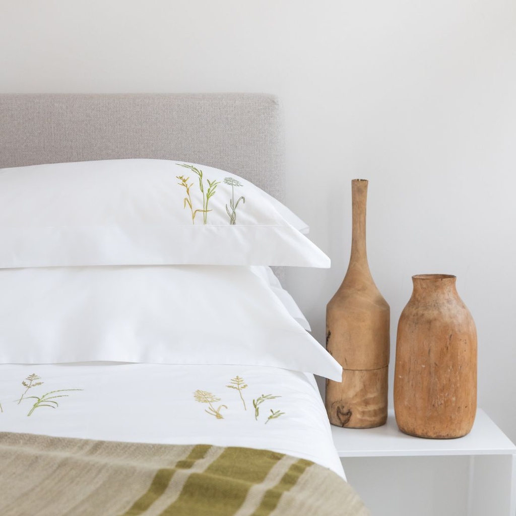 GRASSES - 2 Egyptian Cotton Percale Pillowcases