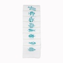 FIJI FISH - 8 White Linen Napkins