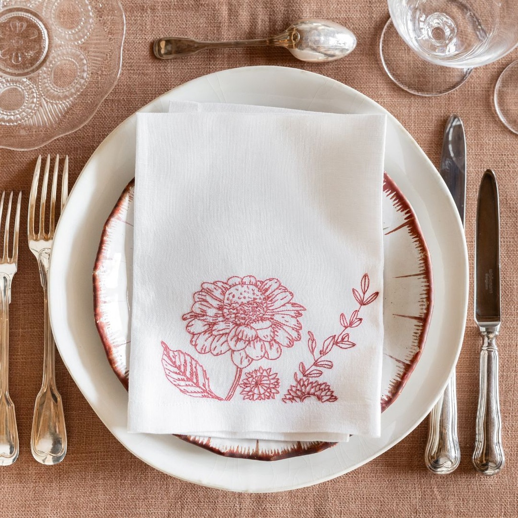 FLEURS DE JOUY - 8 Linen Napkins