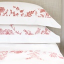 FLEURS DE JOUY - 2 Taies d'Oreiller en Percale de Coton Égyptien