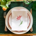 TULIPES - 8 Serviettes de Table en Lin