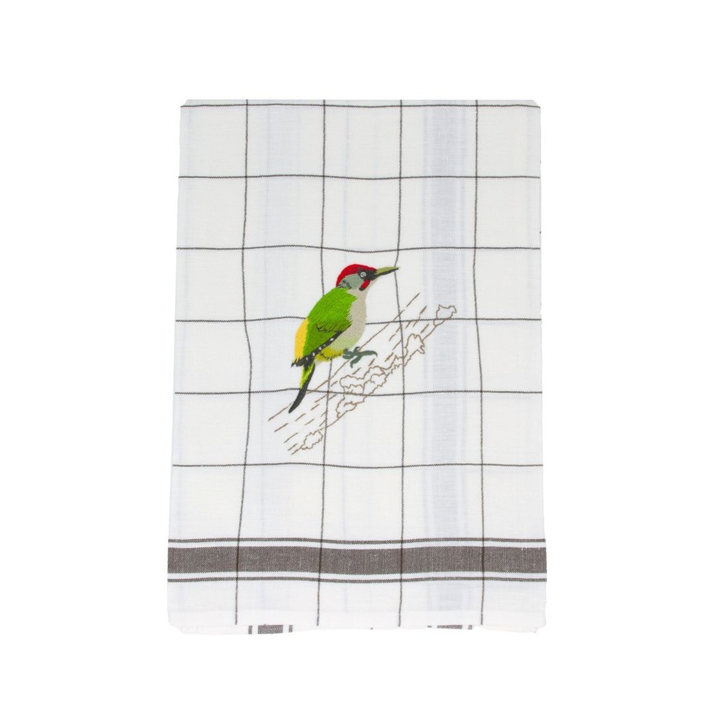 OISEAUX DU JARDIN - Torchon de Cuisine en Lin