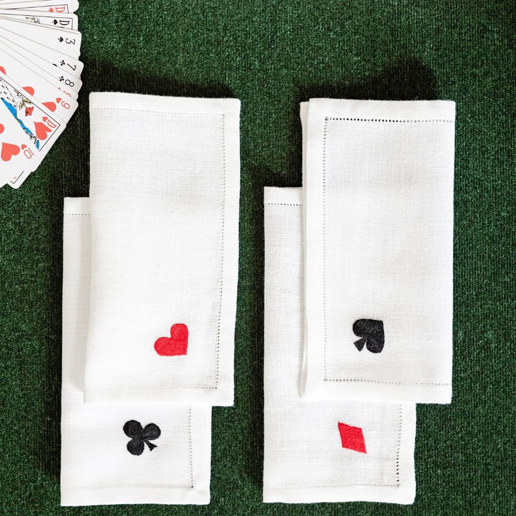 BRIDGE - 4 Serviettes Cocktail en Lin