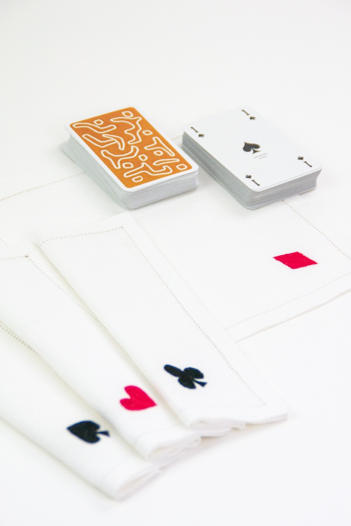 BRIDGE - 4 Serviettes Cocktail en Lin