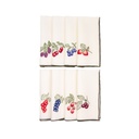 FRUITS ROUGES - 8 Serviettes de Table en Lin