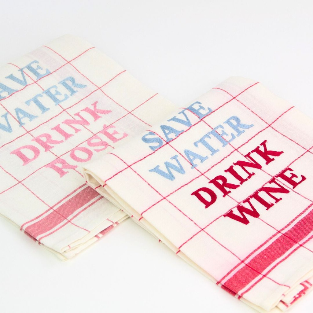 SAVE WATER - Linnen Keukendoek