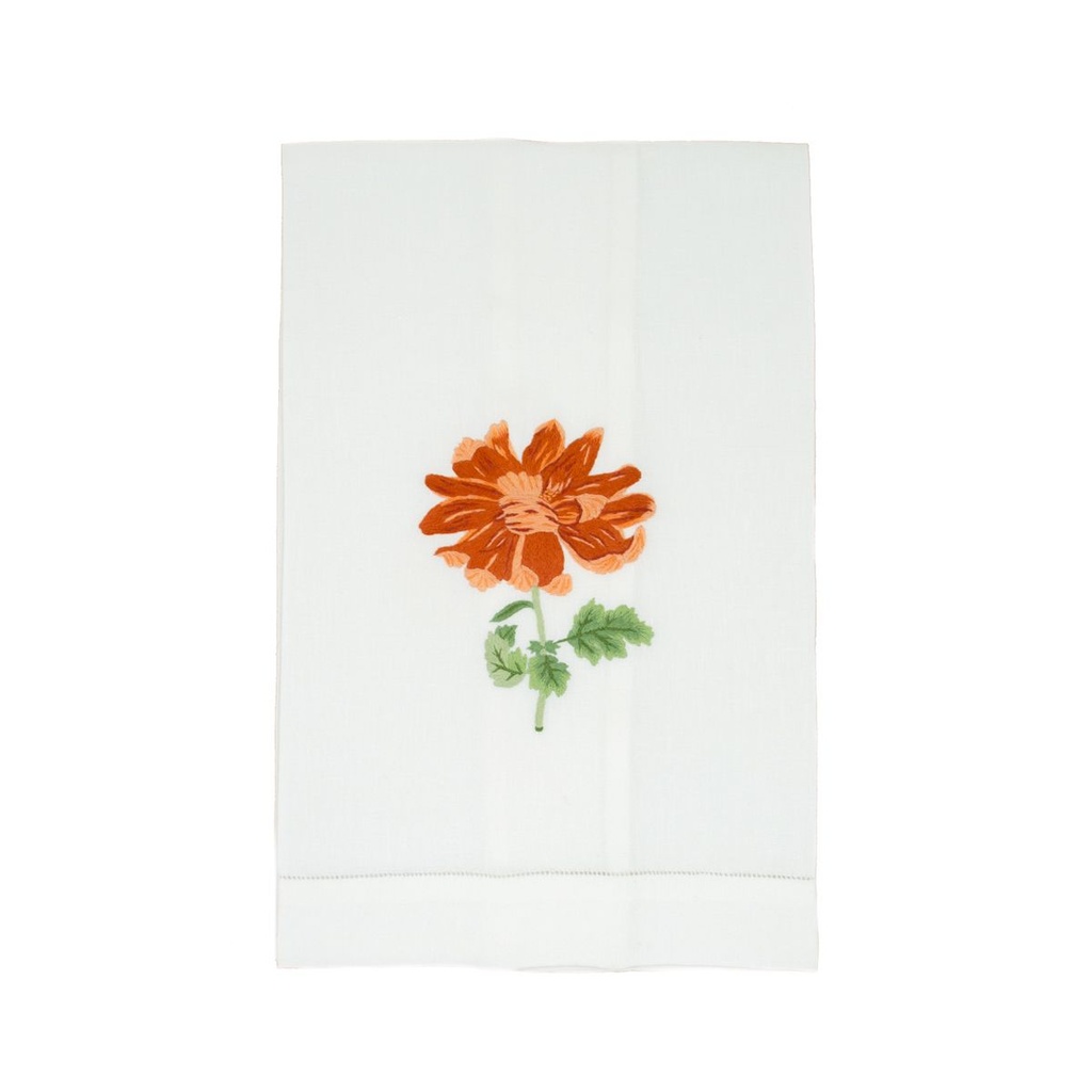 KIKU FLOWERS - Linen Guest Hand Towel