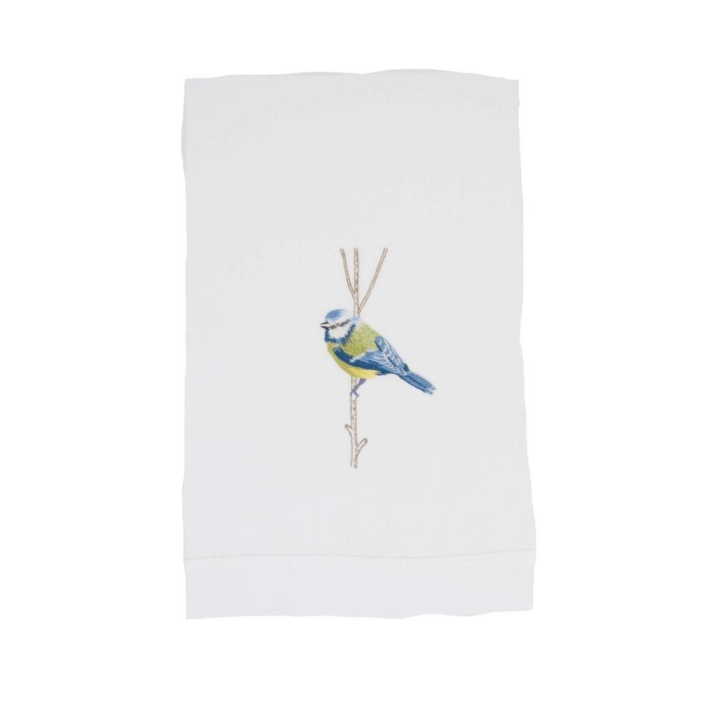 BIRDS FROM OUR GARDEN - Linen Guest Hand Towel