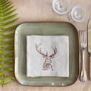 FOREST ANIMALS - 8 Linen Napkins