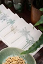 DAGMAR'S GARDEN  - 6 Linen Cocktail Napkins "Palm trees"