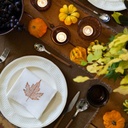 AUTUMN LEAVES - 8 Linen Table Napkins