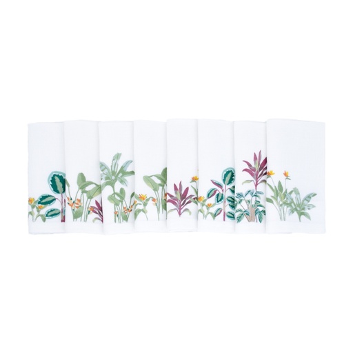 [SE4747JADAMUOW] DAGMAR'S GARDEN - 8 Linen Table Napkins