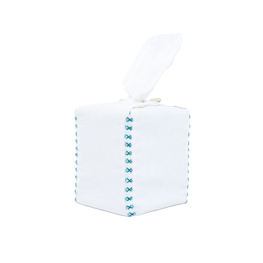 BEADS TURQUOISE - Housse Kleenex "Lin Blanc"