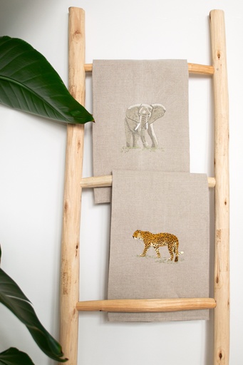 ANIMAUX D'AFRIQUE - Essuie-mains Invités en Lin
