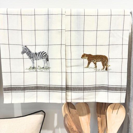 DIEREN VAN AFRIKA - Linnen Keukendoek