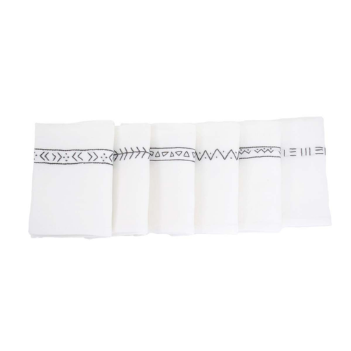 FRISE ETHNIC - 6 Linen Table Napkins