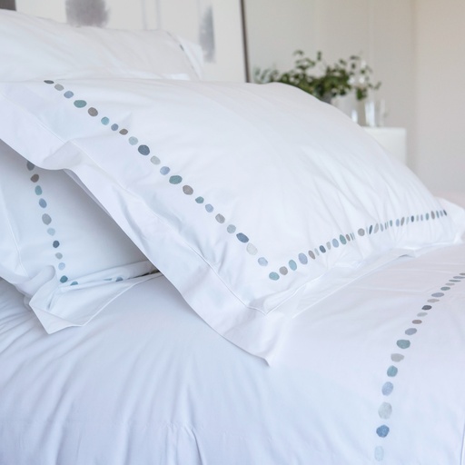 GALETS - Housse de Couette Double en Percale de Coton Égyptien