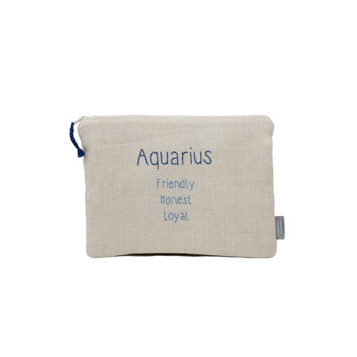 HOROSCOPE  - Medium Linen Flat Pouch