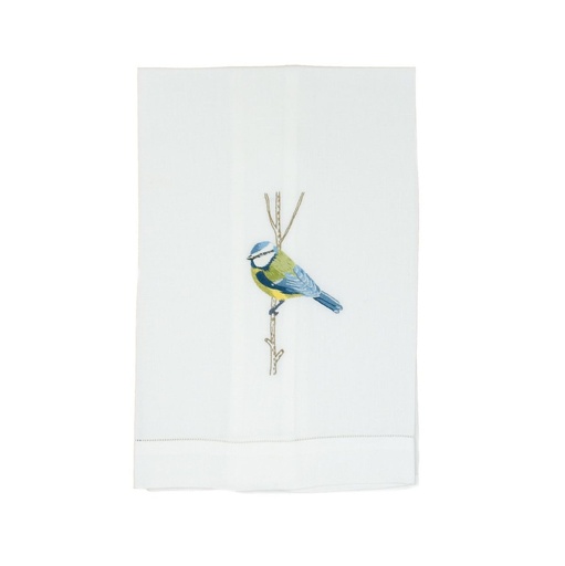 BIRDS FROM OUR GARDEN - Linen Guest Hand Towel